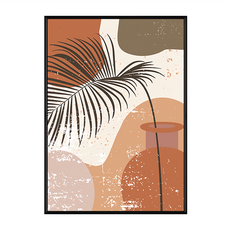 BOLUO GALLERY 菠蘿選畫所 陶罐裡的棕櫚 掛畫 APGS3483B, 黑色