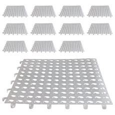 樂居家 童趣浴室防滑地墊，12片裝 拼接地墊 塑膠地墊 排水地墊，可自由剪裁, 28 x 28 x 6, 白色, 1組