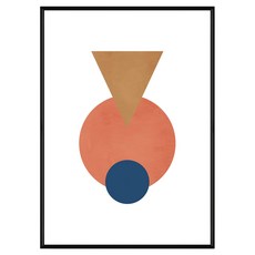 Boluo 菠蘿選畫所 圓三角 棕三角 30 x 40cm 畫框 幾何藝術掛畫, 黑色