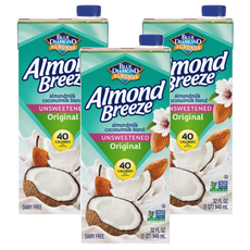 BLUE DIAMOND 藍鑽 Almond Breeze 無糖原味杏仁椰奶飲, 946ml, 3瓶