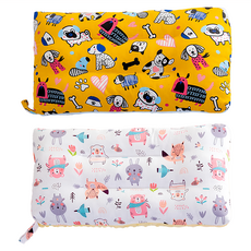 Annette 100%純棉可水洗兒童枕頭2件組, 幸運狗狗 + 好朋友 米色, 43x28cm±2cm