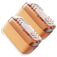 E.dot 二合一肥皂洗衣刷/肥皂盒 粉橘色 尺寸13x8x9cm PP材質, 2個