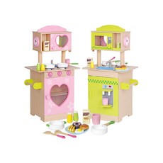 Mentari 美味料理廚房組 雙面 18個食材配件 色彩鮮艷豐富 無毒無害, 1組