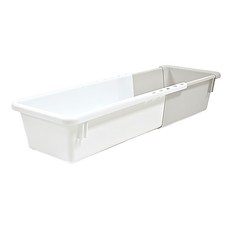 SP SAUCE 可延伸長度收納盒 抽屜收納專用 長度可延伸8公分, 白色 + 灰色, 1個