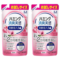 Kao 花王 Humming 洗衣精自動注入型去味柔軟精補充包 玫瑰香, 300ml, 2包