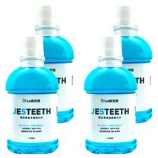 JESTEETH 全璟 齒潔適 矯正專用含氟漱口水, 含氟1470PPM+木糖醇 雙效配方, 無酒精配方 溫和不刺激, 雙重鞏固牙齒 強化琺瑯質, 500ML, 4瓶