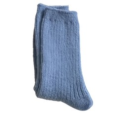 PORA BELLA 韓系素色厚羊毛襪, 天空藍, 22~26cm