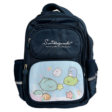 Sumikkogurashi 角落生物 角落小夥伴 多口袋大童書包, 藍色, 大童