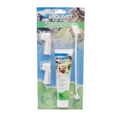 ARQUIVET Arqui Fresh 牙膏套裝 寵物牙齒護理 含牙刷和牙膏 有草莓和薄荷味, 1組, 100g