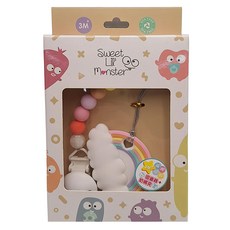 SWEET 固齒器, 固齒器+奶嘴夾, 夢幻彩虹, 1個