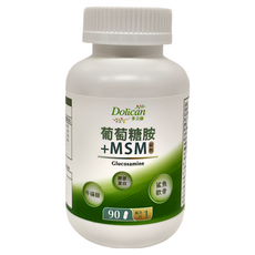 Dolican 多立康 葡萄糖胺+MSM 鯊魚軟骨 膠原蛋白, 90顆, 1.224g, 1罐