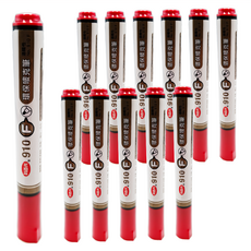 LIBERTY 利百代 環保嘜克筆 910F 中圓尖 12支入, 紅色, 1盒