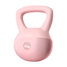 上手家居 軟壺鈴 4kg PVC軟皮鋼砂包覆, 粉色, 1個