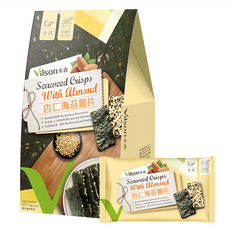 Vilson 米森 海苔脆片 杏仁 5包, 90g, 1盒