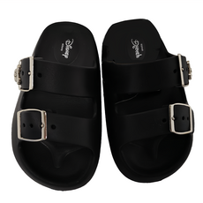 BORUI 柏睿鞋業 米奇厚底防水鬆鬆拖鞋 122168C, 15, 黑色