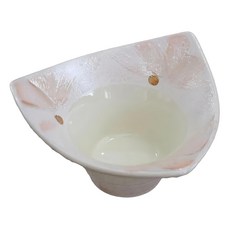 美濃燒 曙菊三角珍味皿, 1個, 白色 + 粉色