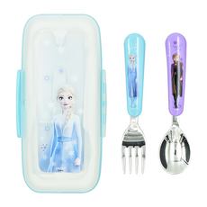 LiLFANT 冰雪奇緣 湯匙叉子攜帶盒組, 艾莎, 1組