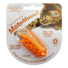 L'chic 震動異形毛毛鼠, 安全柔軟塑膠貓玩具, 橘色, 1個