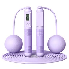 OMG 智能計數負重跳繩, 精密軸承設計 順暢旋轉, 人體工學手柄 防滑耐用, 兩用設計 室内外可用, 3m, 紫色, 1組