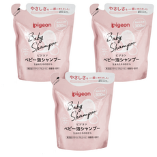 pigeon 貝親 洗髮慕斯補充包 粉色花香, 300ml, 3包