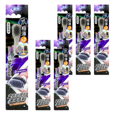 Shallop 刷樂 極薄炭速淨牙刷 顏色隨機, 1入, 6支