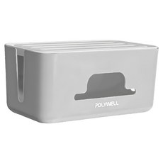 POLYWELL 寶利威爾 延長線電源線收納盒 31 x 13.8 x 13cm PW15-T65-0887, 灰色, 1個