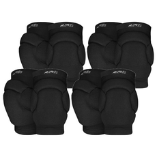 AOLIKES 奧力克斯 運動護膝, 加厚海綿墊護, 防撞防跪, 適用運動/舞蹈/跪地, 黑色, 4雙