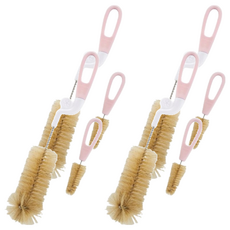 Simba 小獅王辛巴 旋轉式奶瓶刷 豬毛, 4組, 蜜粉色