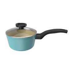 NEOFLAM ISLAND STAR系列 抗菌單柄湯鍋 電磁底 + 玻璃蓋 1.02kg 1.8L, 18cm, 水藍色, 1組