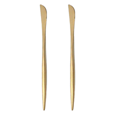 邸家本舖 歐風純色餐具 304不鏽鋼餐刀 霧面質感 一體成形, 土豪金, 2支