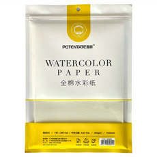 POTENTATE 遵爵 全棉水彩紙 粗紋 190 x 260 mm 中性無酸 300gsm 10張, 16K