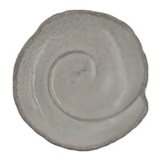 灰白釉旋紋5皿 日本製, 15 x 2.5cm, 灰白色, 1個