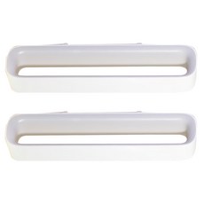 長型無痕壁貼毛巾拖鞋掛架, 2個, 白色