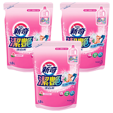 Haiter 新奇 潔艷漂白水 補充包 1.6L, 適用於各種顏色的衣物, 去除異味, 有效去除污漬, 3包