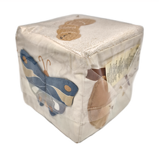 FABELAB 有機棉布立方認知方塊，0歲以上適用, 小蝶兒 多色, 1個