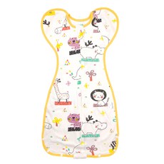 OhBabyLying 春秋薄款 開釦袖成長包巾, 動物派對 XS號 100%棉