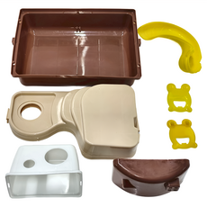 寵物星樂園 三層大城堡鼠籠 Set, 23*17*44cm, 粉紅/咖啡/藍色可選, 咖啡色, 1組