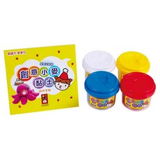 風車圖書 創意小麥黏土 新版 安全無毒 柔軟易塑形 附贈DIY手冊, 4色, 244g, 1組