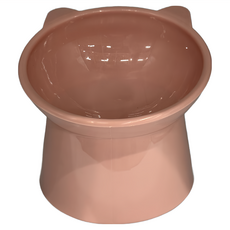 Kiyodo 斜口高腳寵物碗 PL-051, 粉紅色, 1個