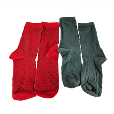 adidas 愛迪達 MONO CREW 襪子, 2雙, 紅色 + 深綠色