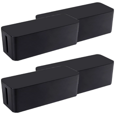 電源線收納盒 大 06黑色, 4個