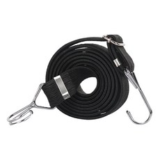 捷華 高彈力可調節捆綁繩，加寬至3cm 韌性強韌, 全黑, 1條