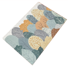 玄關絲圈地墊 樹葉圖案, 40 x 60cm, 藍色仲夏, 1個