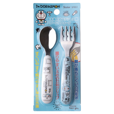 Skater 不鏽鋼彎柄湯匙叉組, 湯匙 + 叉子, 哆啦A夢, 1組