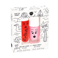nailmatic KIDS 法國兒童唇彩指甲油組 歡樂假期 Set 2入, 唇彩6.5ml+指甲油8ml, 1盒