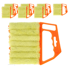 可拆式百葉窗清潔刷, 橘紅 + 黃色, 8個