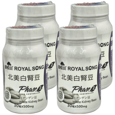 ROYAL SONG 御松田 北美白腎豆膠囊, 30顆, 500mg, 4罐
