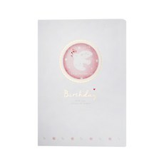 JOY STAR 簡約斬型 25K燙金生日卡片, 白色, 1組