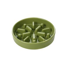 PEHOM 寵物慢食陶瓷碗 光S 小型犬適用, 綠色, 1個