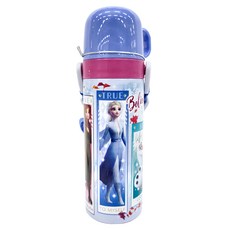 Skater迪士尼不鏽鋼保冷保溫杯 Disney 冰雪奇緣 彈蓋式直飲+杯式 附背帶 兩用型飲口, 470ml, 1個